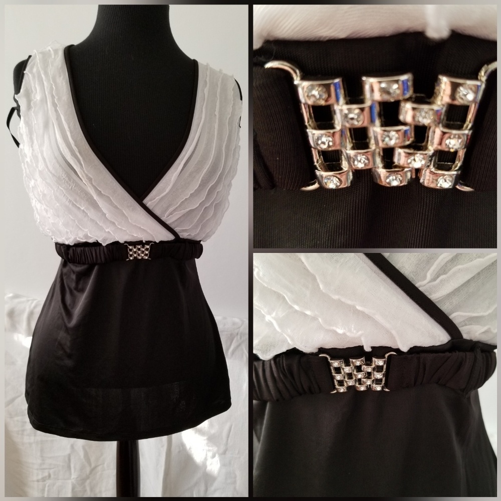 Shine size large top with Silver and diamond belt